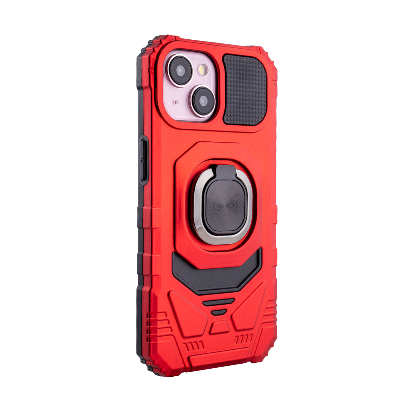 Kickstand Ring Holder TPU Shockproof Case for iPhone 15 in Red